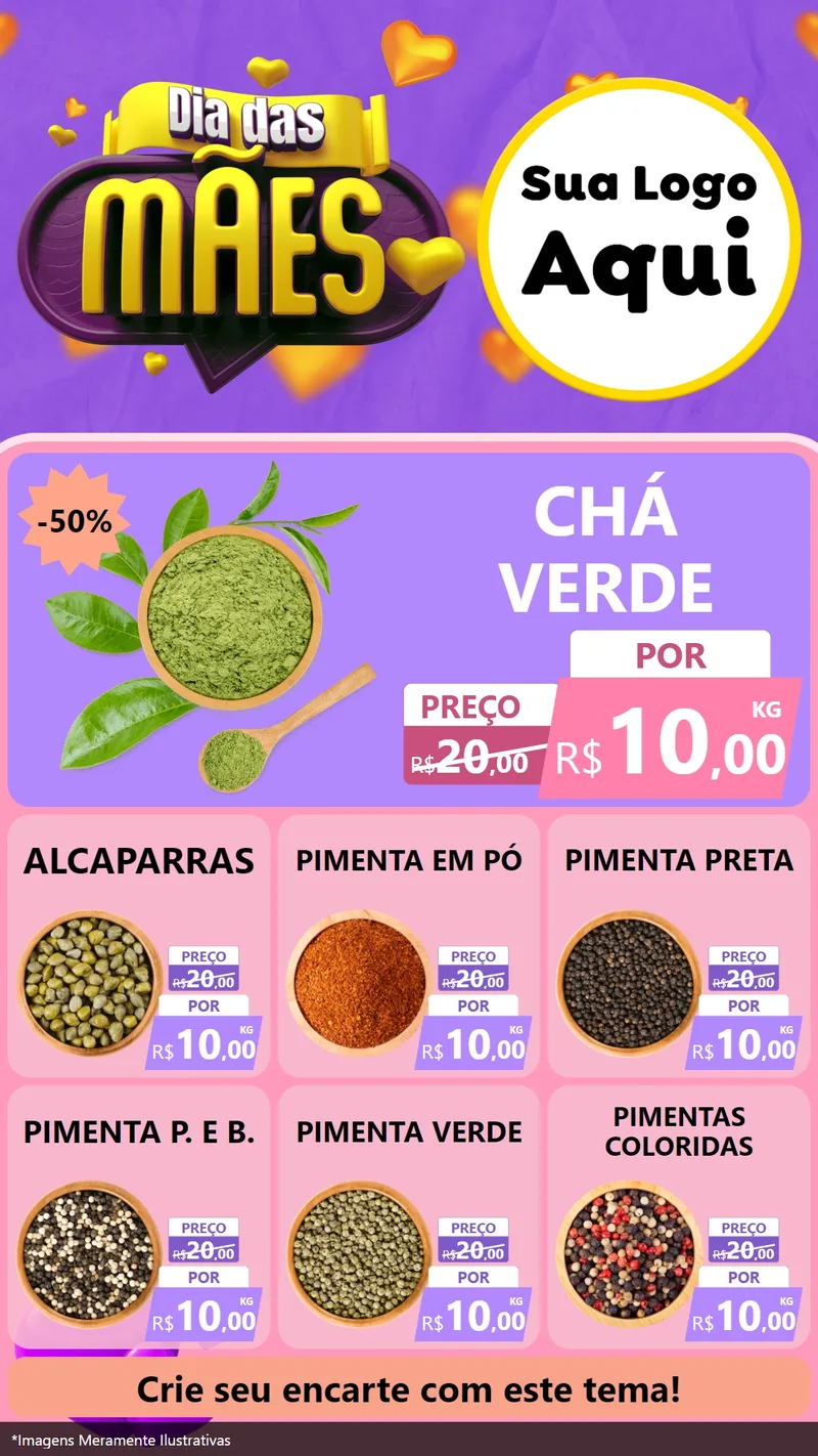 Modelo de Rede Social para Stories com o tema Dia das Mães para Produtos Naturais