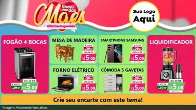 Modelo de TV para TV Horizontal com o tema Show das Mães - Ofertas Especiais para Móveis e Eletro