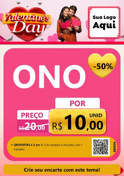 Modelo de Cartaz para Cartaz A4 Vertical com o tema Valentine's Day para Óticas