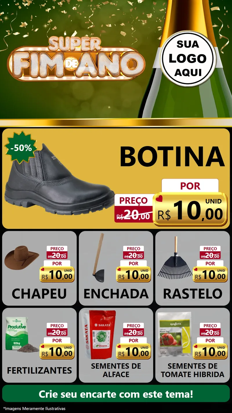 Modelo de Rede Social para Stories com o tema Super Fim de Ano para Agropecuária