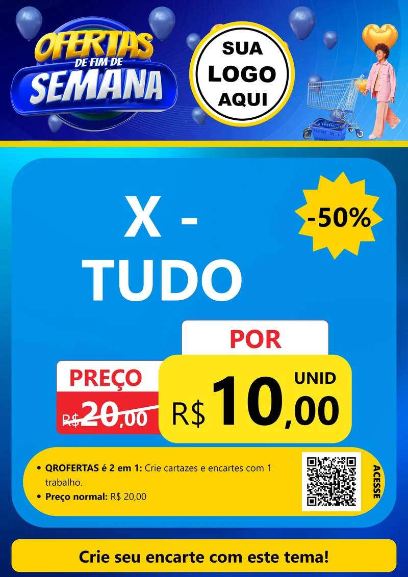 Modelo de Cartaz para Cartaz A4 Vertical com o tema Ofertas de Fim de Semana para Hamburgueria