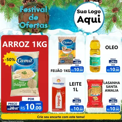Modelo de Rede Social para Feed Facebook com o tema Festival de Ofertas - Inverno para Supermercado