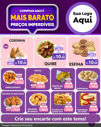 Modelo de Rede Social para Feed Instagram com o tema Mais Barato para Salgadaria