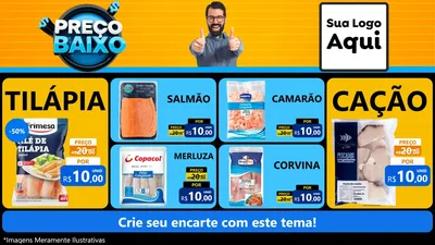 Modelo de TV para TV Horizontal com o tema Preço Baixo para Peixaria