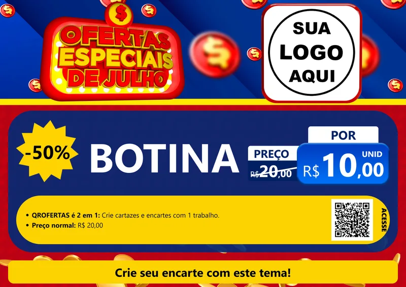 Modelo de Cartaz para Cartaz A4 Horizontal com o tema Ofertas Especiais de Julho para Agropecuária