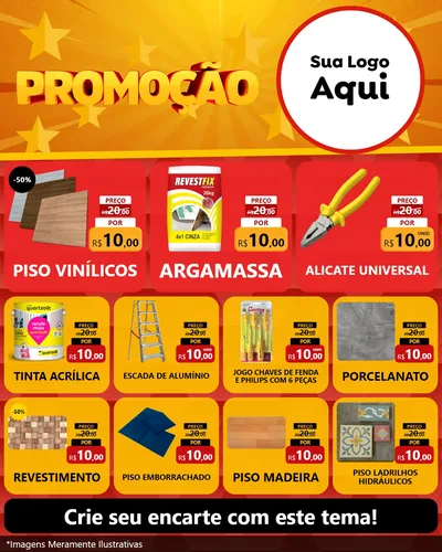 Modelo de Rede Social para Feed Instagram com o tema Promoção para Material para Construção