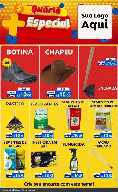 Modelo de Encarte para Encarte Grande com o tema Quarta Mais Especial para Agropecuária