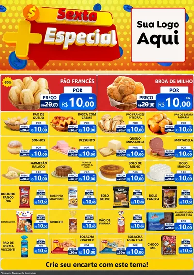 Modelo de Encarte para Encarte A4 Vertical com o tema Sexta Mais Especial para Padaria