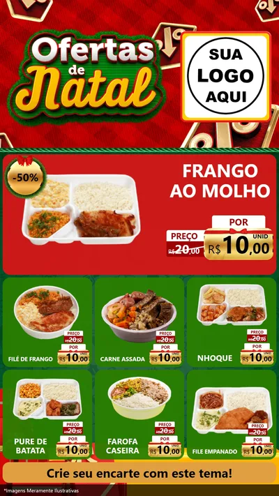 Modelo de Rede Social para Stories com o tema Ofertas de Natal para Restaurante