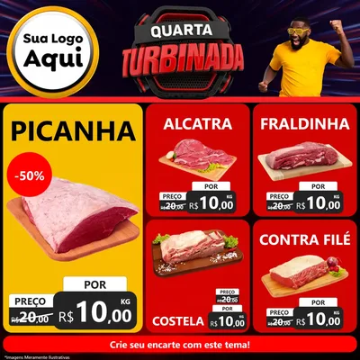 Modelo de Rede Social para Feed Facebook com o tema Quarta Turbinada para Açougue