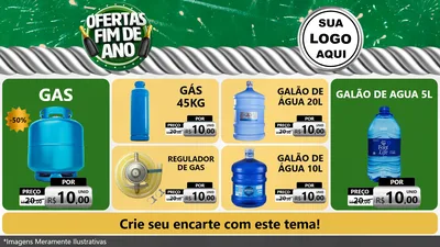 Modelo de TV para TV Horizontal com o tema Ofertas Fim de Ano para Água e gás