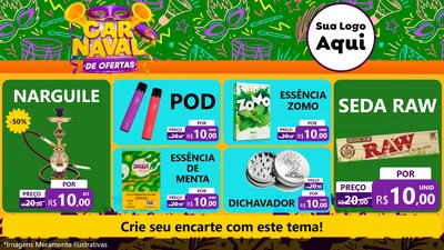 Modelo de TV para TV Horizontal com o tema Carnaval de Ofertas para Tabacaria