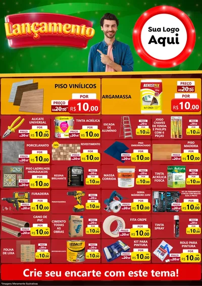 Modelo de Encarte para Encarte A4 Vertical com o tema Lançamento para Material para Construção