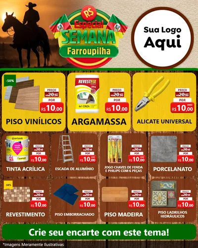 Modelo de Rede Social para Feed Instagram com o tema Especial Semana Farroupilha para Material para Construção