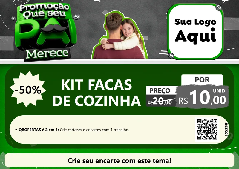 Modelo de Cartaz para Cartaz A4 Horizontal com o tema Promoção Que seu Pai Merece para Utilidades Domésticas