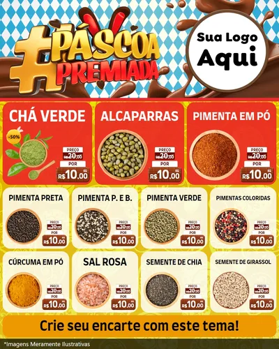 Modelo de Rede Social para Feed Instagram com o tema Páscoa Premiada para Produtos Naturais