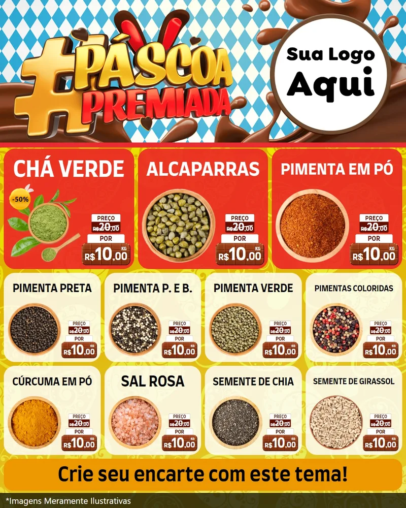 Modelo de Rede Social para Feed Instagram com o tema Páscoa Premiada para Produtos Naturais