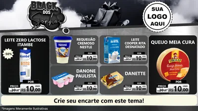 Modelo de TV para TV Horizontal com o tema Black dos Sonhos para Frios e Laticínios