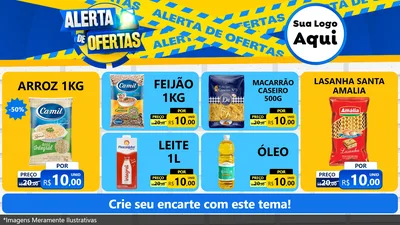 Modelo de TV para TV Horizontal com o tema Alerta de Ofertas para Supermercado