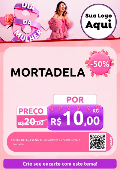 Modelo de Cartaz para Cartaz A4 Vertical com o tema Dia da Mulher para Frios e Laticínios