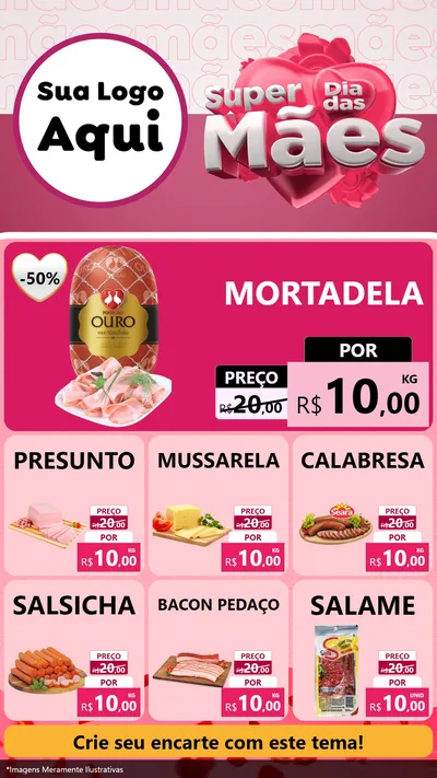 Modelo de Rede Social para Stories com o tema Super Dia Das Mães para Frios e Laticínios