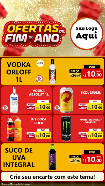 Modelo de TV para TV Vertical com o tema Ofertas de Fim de Ano para Distribuidora de bebidas