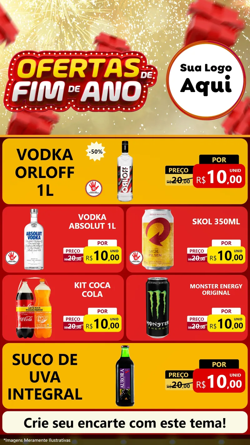Modelo de TV para TV Vertical com o tema Ofertas de Fim de Ano para Distribuidora de bebidas