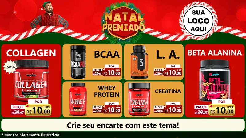 Modelo de TV para TV Horizontal com o tema Natal Premiado para Suplementos alimentares
