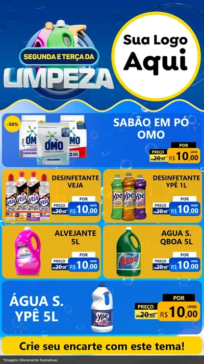 Modelo de TV para TV Vertical com o tema Segunda e Terça da Limpeza para Produtos de Limpeza