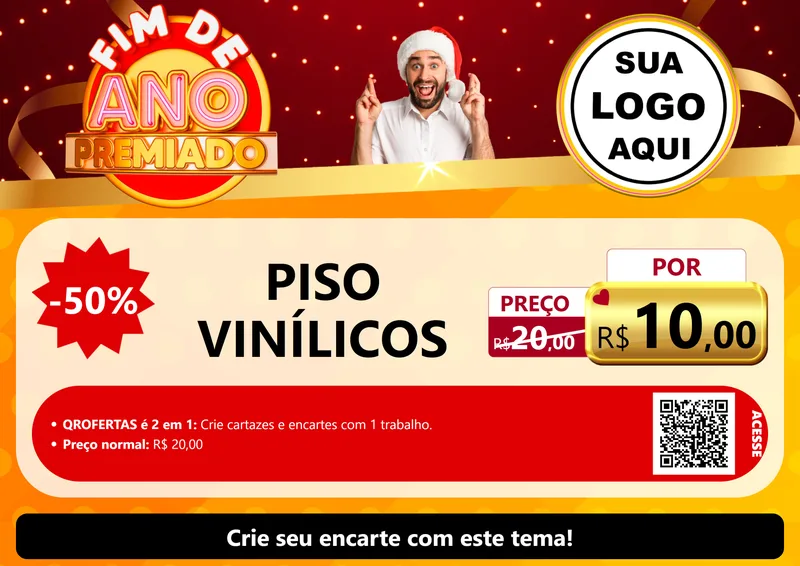 Modelo de Cartaz para Cartaz A4 Horizontal com o tema Fim de Ano Premiado para Material para Construção