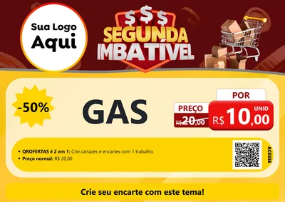 Modelo de Cartaz para Cartaz A4 Horizontal com o tema Segunda Imbatível para Água e gás