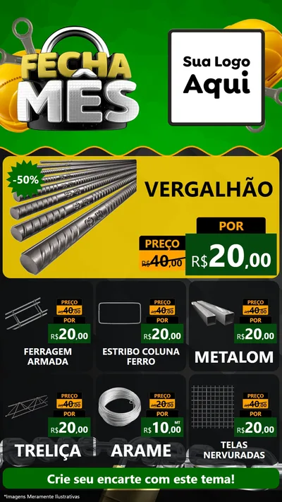 Modelo de Rede Social para Stories com o tema Fecha Mês para Ferragens