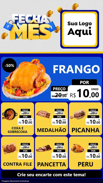 Modelo de Rede Social para Stories com o tema Fecha Mês para Assados