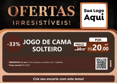Modelo de Cartaz para Cartaz A4 Horizontal com o tema Ofertas Irresistíveis! para Cama, Mesa e Banho