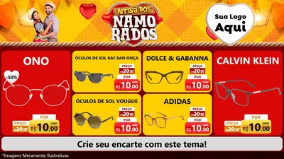 Modelo de TV para TV Horizontal com o tema Arraiá dos Namorados para Óticas