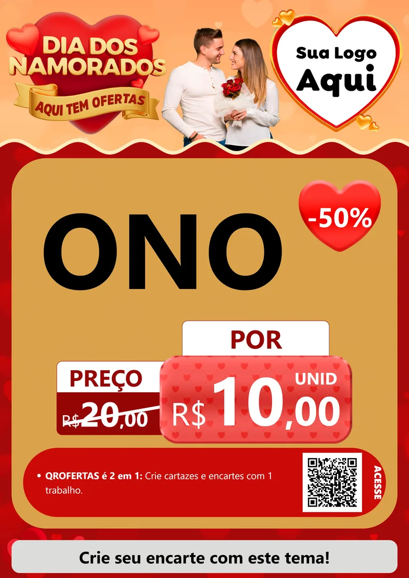 Modelo de Cartaz para Cartaz A4 Vertical com o tema Dia dos Namorados - Aqui Tem Ofertas para Óticas