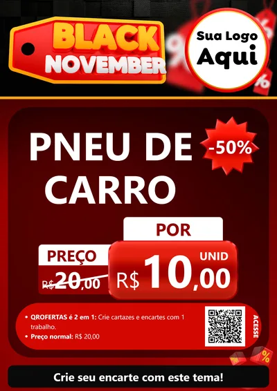 Modelo de Cartaz para Cartaz A4 Vertical com o tema Black November para Auto peças