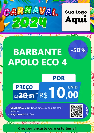 Modelo de Cartaz para Cartaz A4 Vertical com o tema Carnaval 2027 para Armarinho e Aviamentos