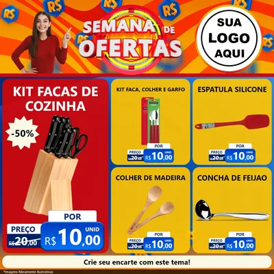 Modelo de Rede Social para Feed Facebook com o tema Semana de Ofertas para Utilidades Domésticas