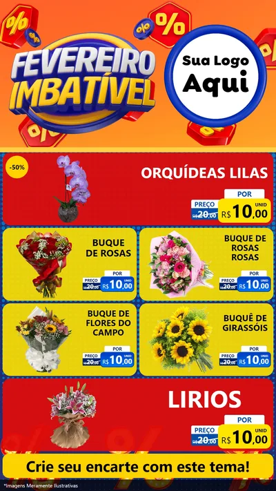 Modelo de TV para TV Vertical com o tema Fevereiro Imbatível para Floricultura e jardim