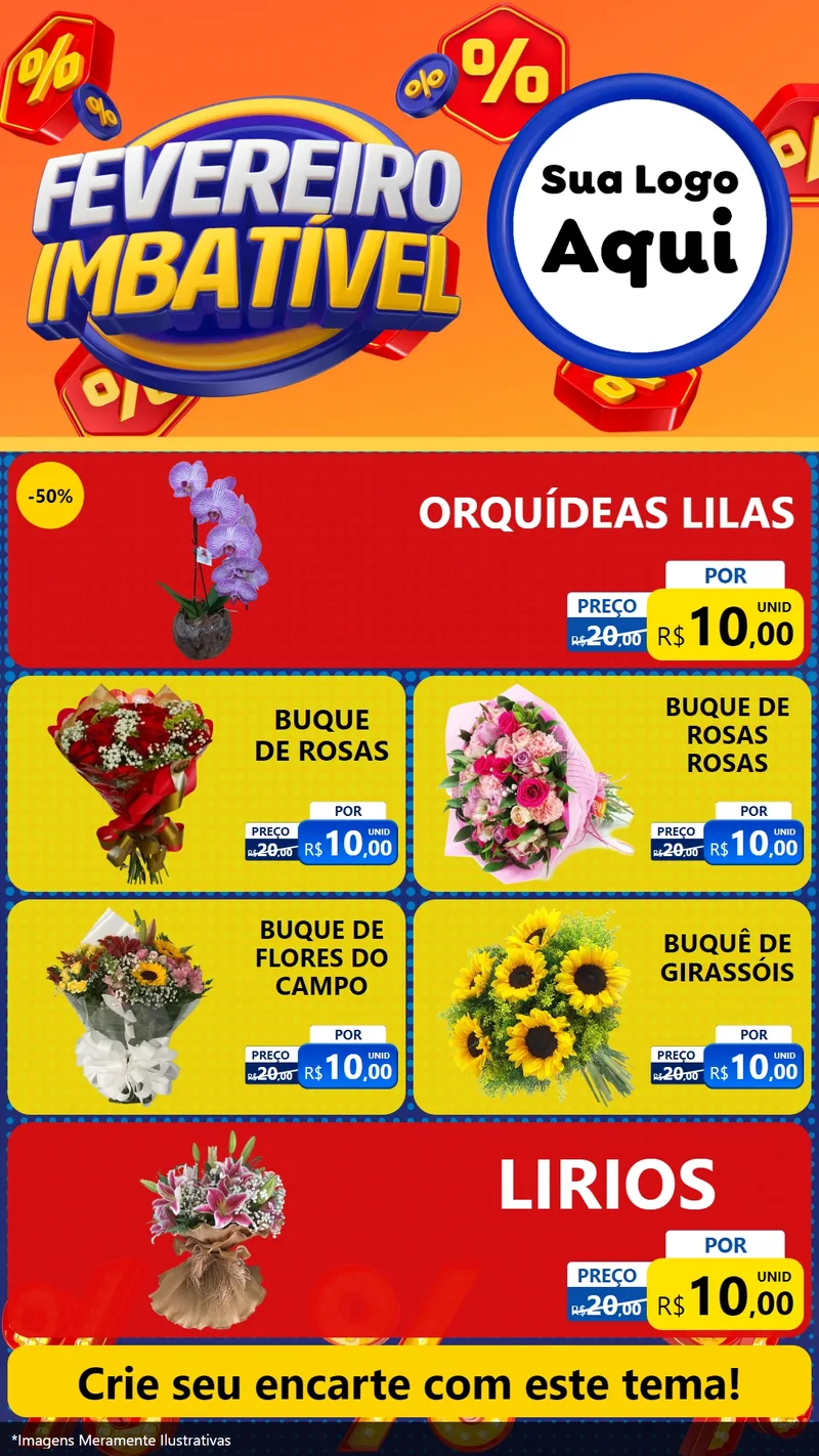 Modelo de TV para TV Vertical com o tema Fevereiro Imbatível para Floricultura e jardim