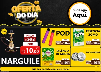 Modelo de Encarte para Encarte A4 Horizontal com o tema Oferta Do Dia para Tabacaria