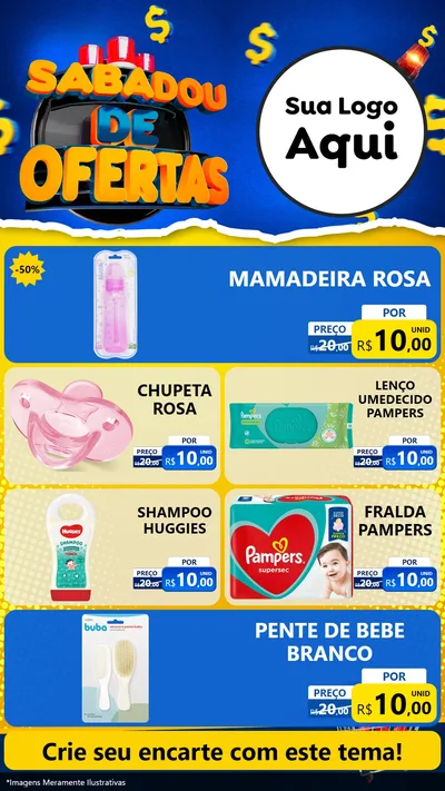 Modelo de TV para TV Vertical com o tema Sabadou de Ofertas para Bebês