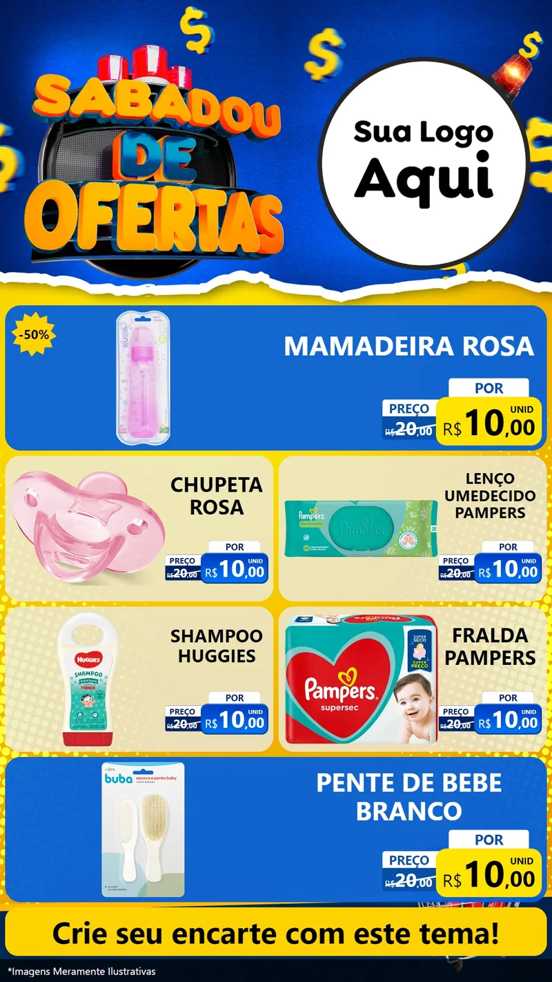 Modelo de TV para TV Vertical com o tema Sabadou de Ofertas para Bebês