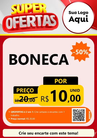 Modelo de Cartaz para Cartaz A4 Vertical com o tema Super Ofertas para Brinquedos