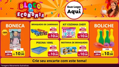 Modelo de TV para TV Horizontal com o tema Bloco da Economia para Brinquedos
