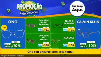 Modelo de TV para TV Horizontal com o tema Promoção da Independência para Óticas
