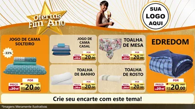 Modelo de TV para TV Horizontal com o tema Ofertas Fim de Ano para Cama, Mesa e Banho