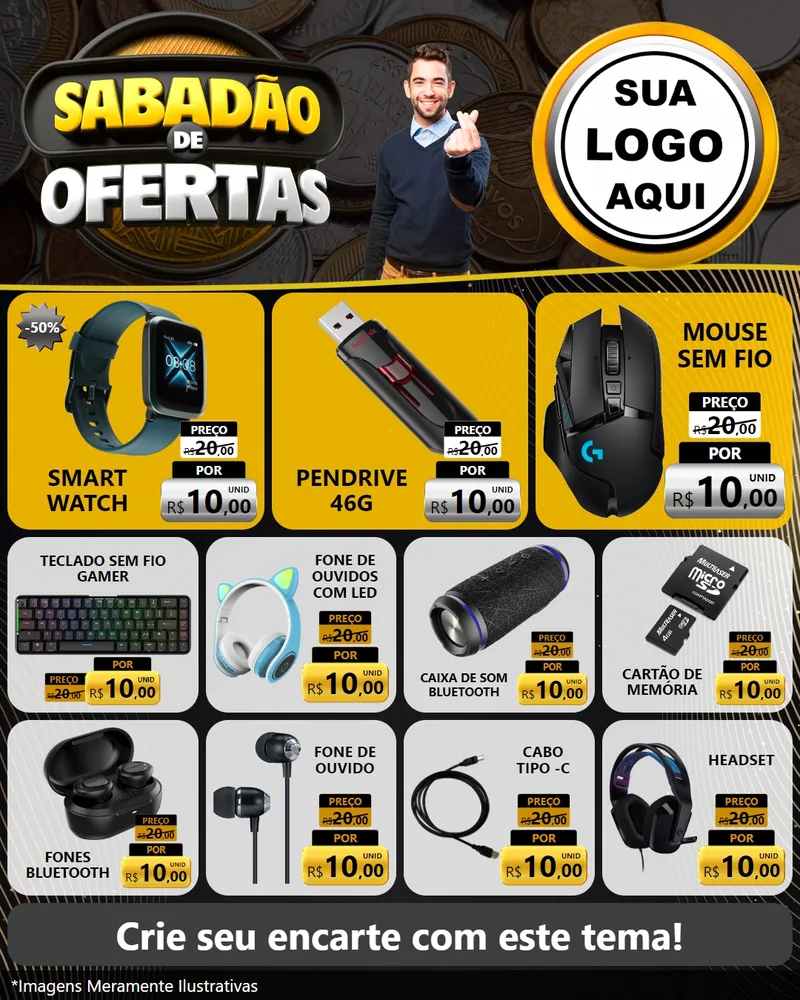Modelo de Rede Social para Feed Instagram com o tema Sabadão de Ofertas para Informática