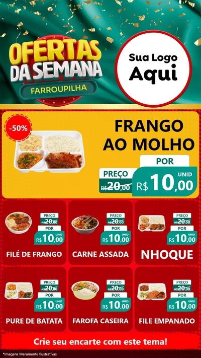 Modelo de Rede Social para Stories com o tema Ofertas da Semana Farroupilha para Restaurante